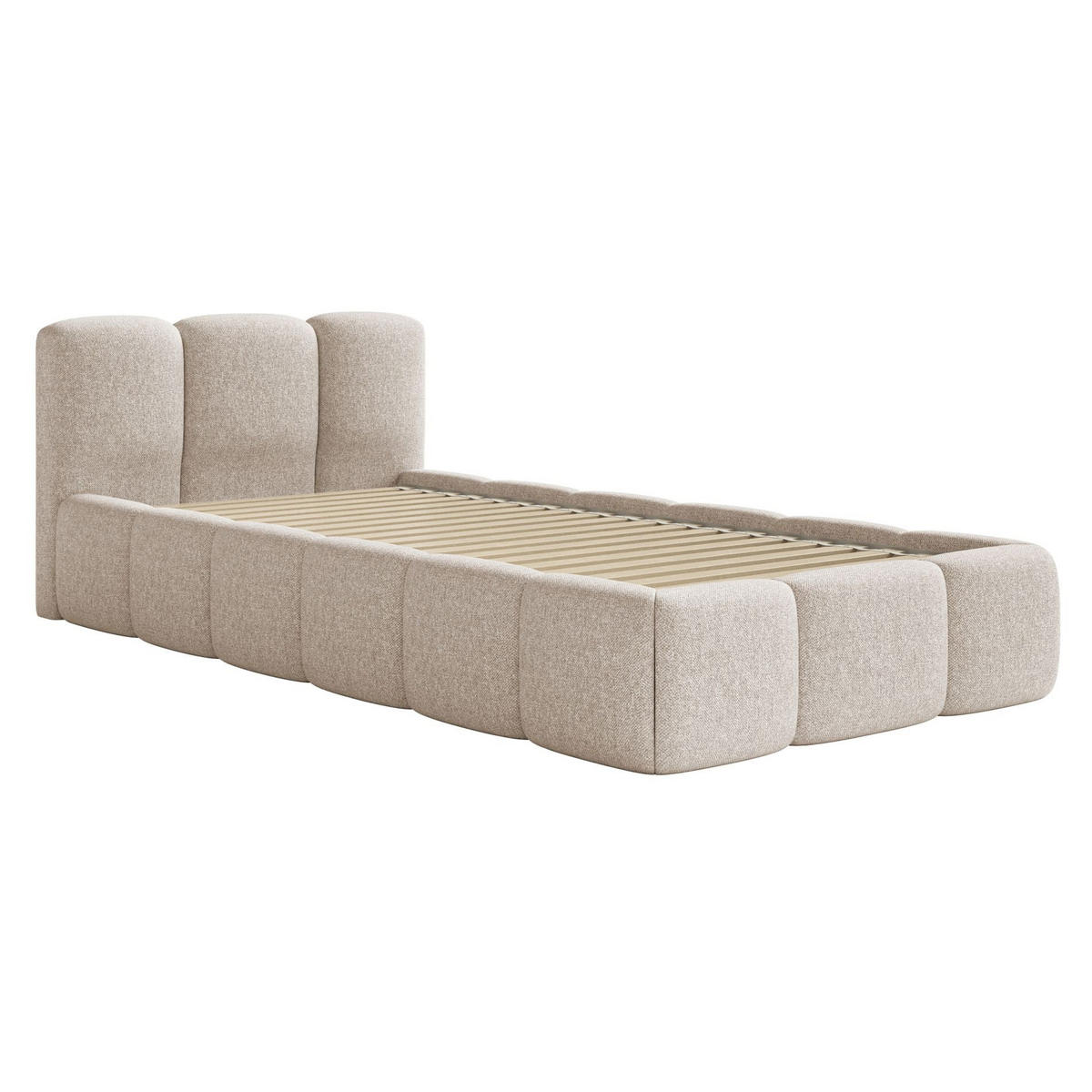 POLSTERBETT Cloudy Low Hellbeige Chenille, 90x200 cm - Ecru/Schwarz, Kunststoff/Textil (90/200cm) - Selsey