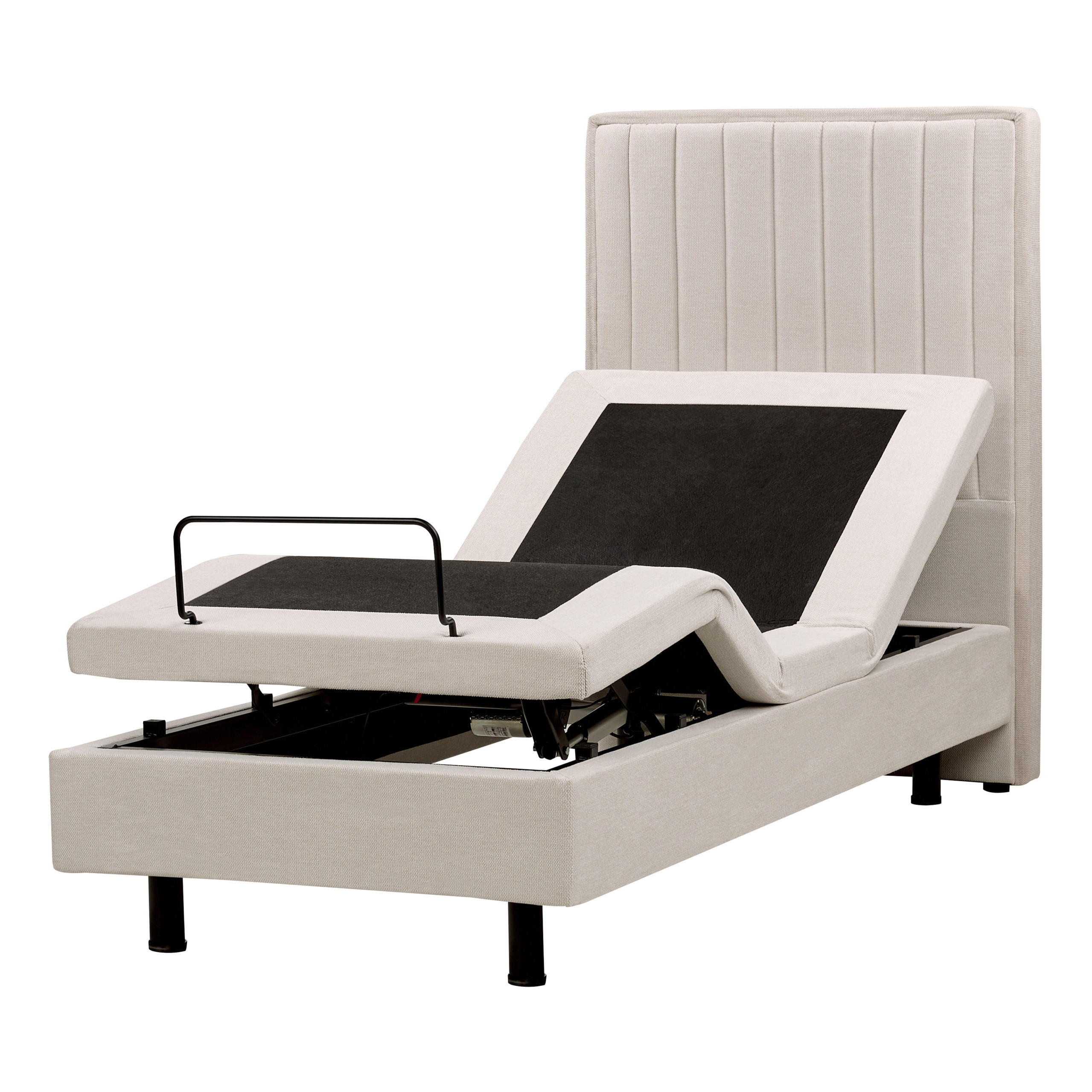 BETT 80/200 cm Hellbeige Duke II - Beige, Textil (80/200cm) - Beliani