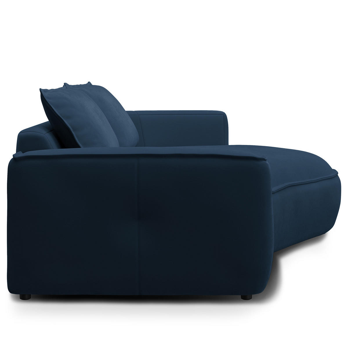 2,5-SITZER SOFA - Schwarz/Dunkelblau, Kunststoff/Textil (217/82/146cm) - home24