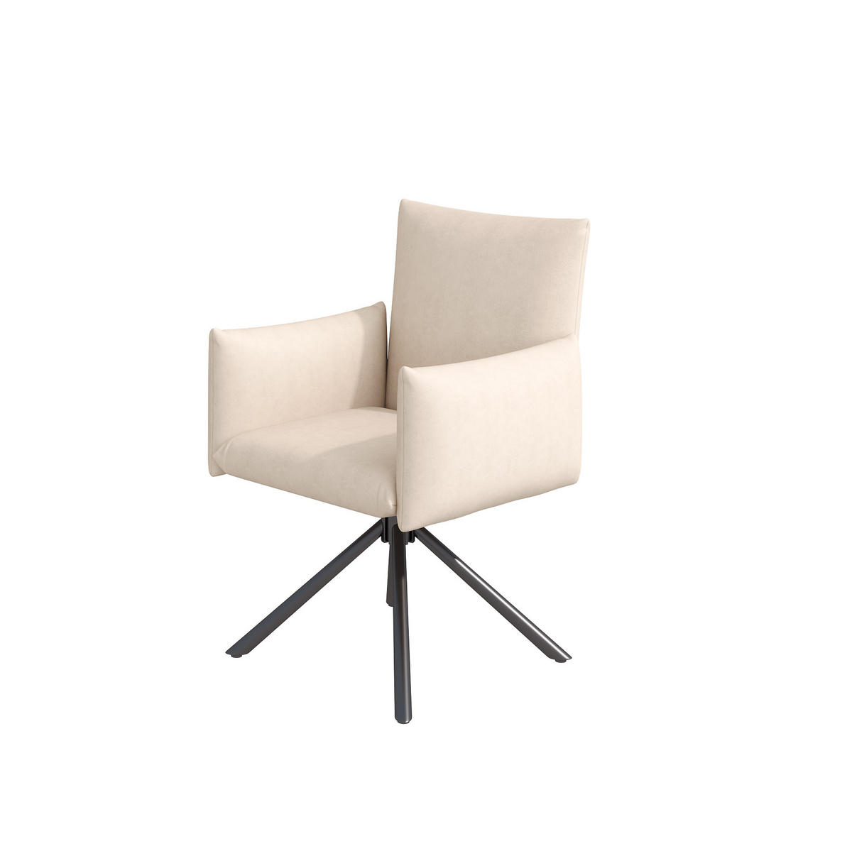 ESSZIMMERSTUHL 4er-Set 360° drehbar Samt Beige - Beige, Metall (60/88/60.2cm) - Meubliv