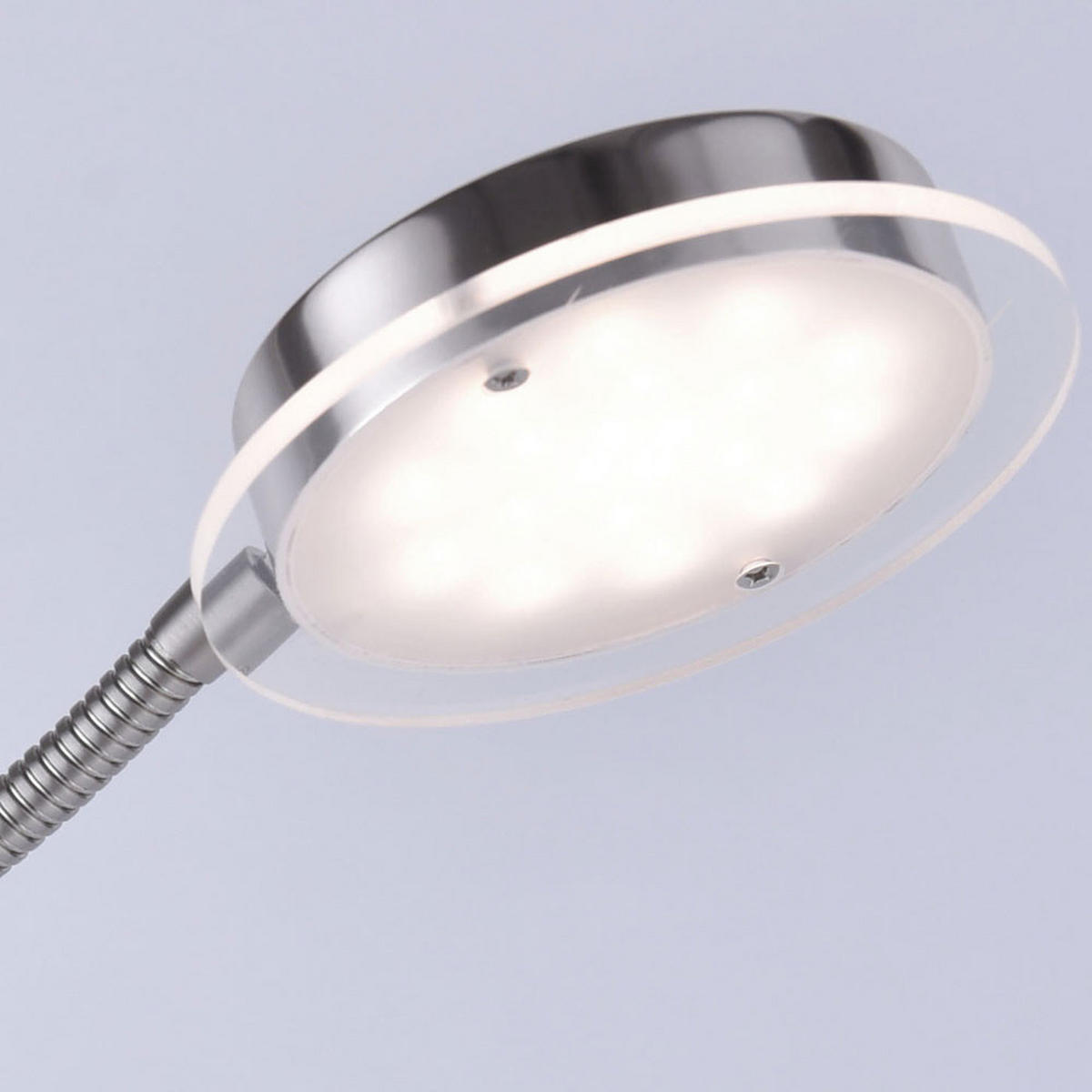 LED STEHLEUCHTE Silber mit flexiblem Lesearm - Silberfarben, Metall (58/56.3/193cm)