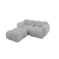 ECKSOFA modulares Sofa Links Miko-L1 214x205x75 Grau Cord - Anthrazit/Schwarz, Holzwerkstoff/Kunststoff (214/205cm) - ALTDECOR