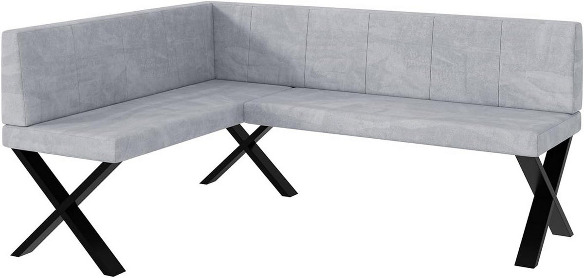 ECKBANK PETER_X - Hellgrau, Textil (128/168cm) - Meblini