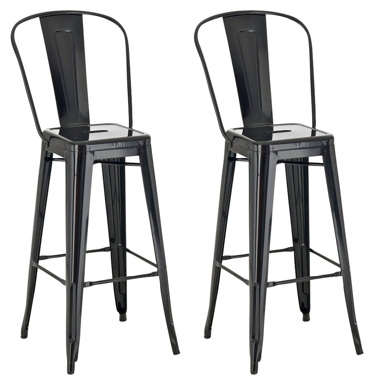 BARHOCKER Adnan, 2er Set, Schwarz - Schwarz, Metall (44/100/52cm) - TPFLiving