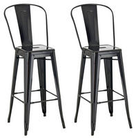 BARHOCKER Adnan, 2er Set, Schwarz - Schwarz, Metall (44/100/52cm) - TPFLiving