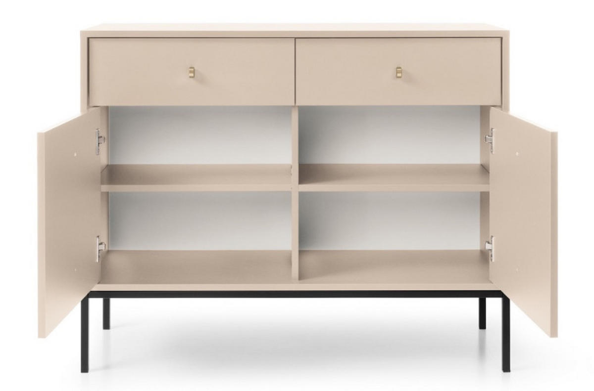 SIDEBOARD Beige MONAKO Mit Schwarzem Gestell MKSZ104 - Beige, Holzwerkstoff (103.5/83.2/39cm) - Sepro Meble