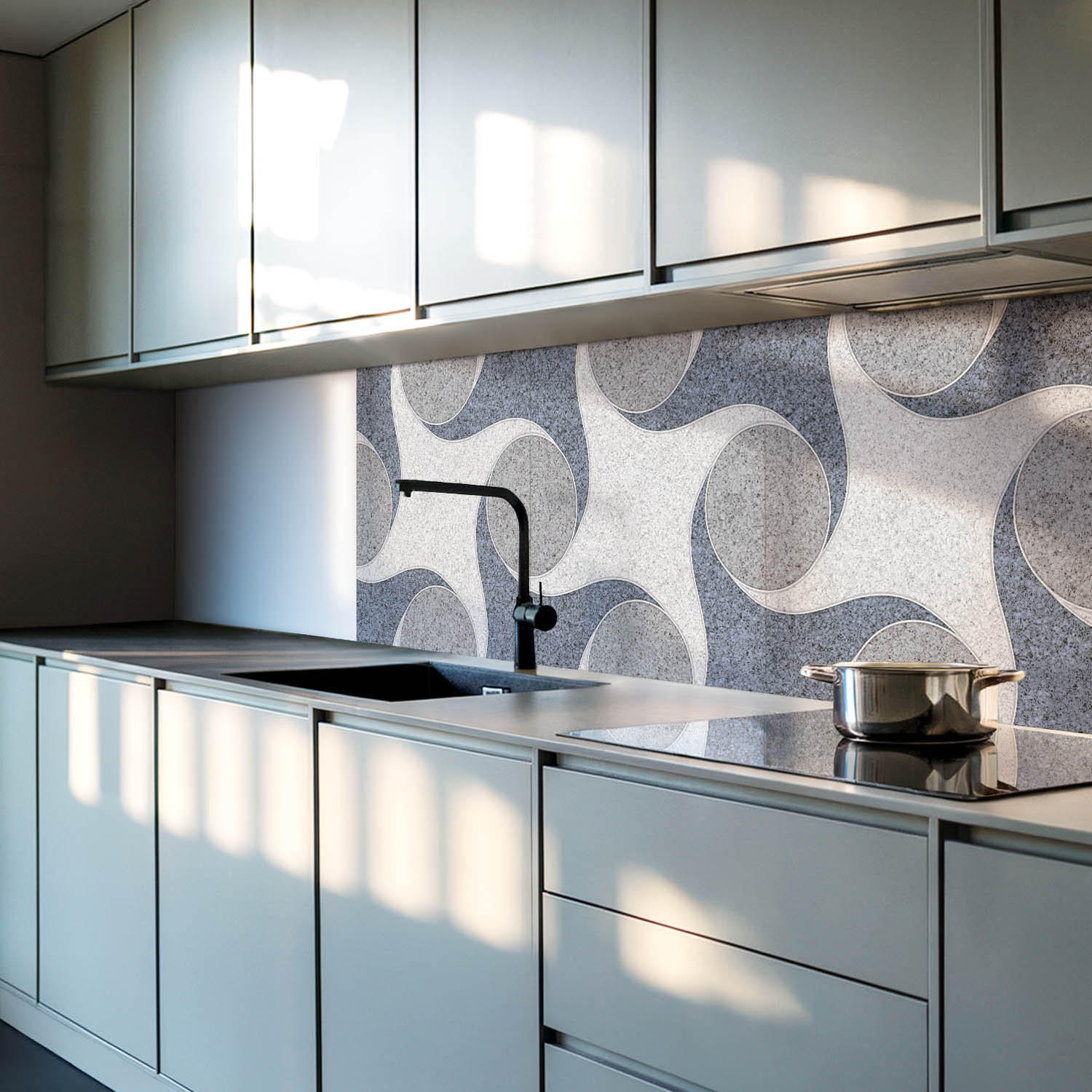 WANDPANEEL 4x 50x50 cm selbstklebend Granitia - Greige, Kunststoff (50/1.6/50cm) - Wallfluent