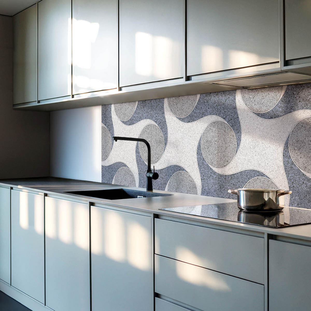 WANDPANEEL 4x 50x50 cm selbstklebend Granitia - Greige, Kunststoff (50/1.6/50cm) - Wallfluent