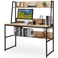 SKRIVBORD 140 cm naturlig - Naturfärgad, Trä (57/120/140cm) - COSTWAY