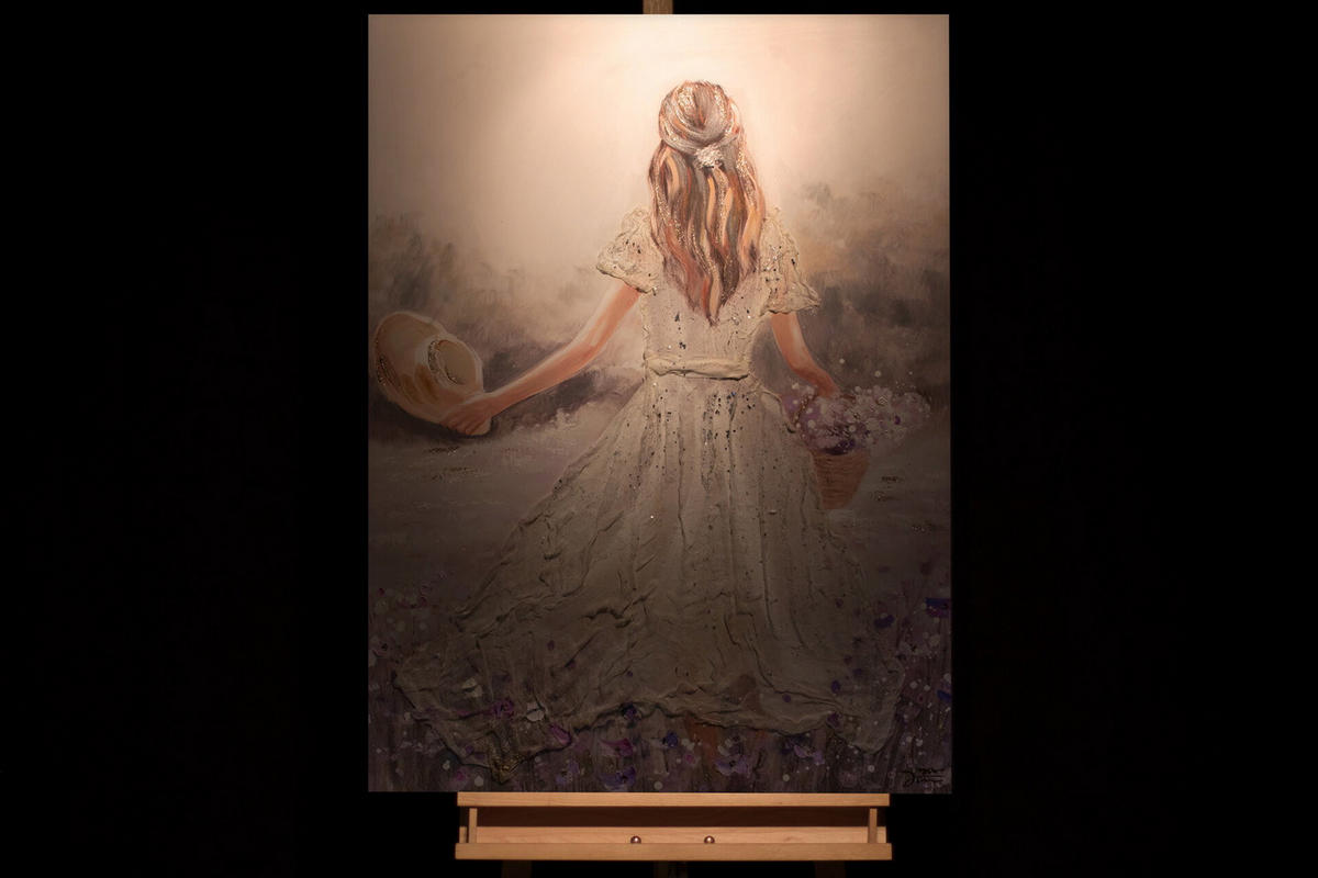 OLEJOMAĽBA 75/100 cm, More a pláž - biela, drevo/textil (75/100cm) - KUNSTLOFT