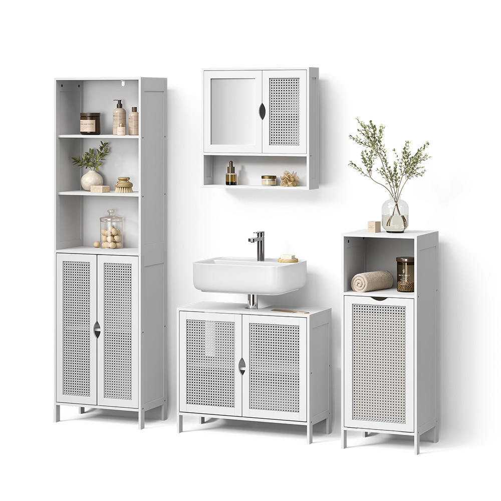 Livinity® KOUPELNOVÝ NÁBYTEK Mincio, Bílá, 4dílná