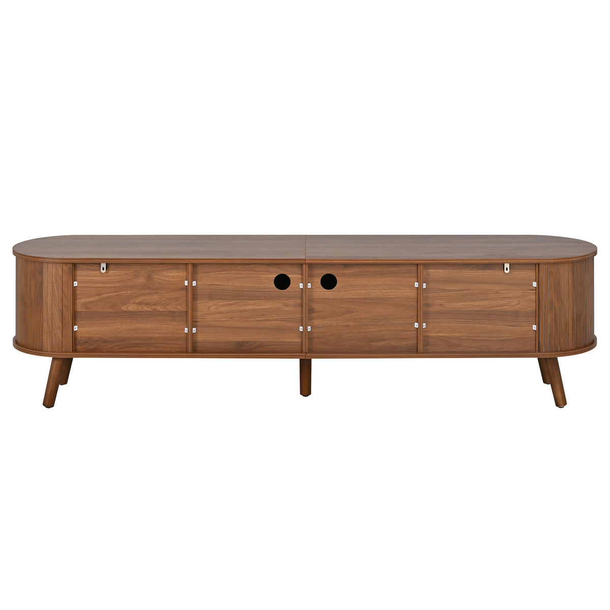 TV-SCHRANK 180/38/47 cm Nussbaum aus MDF und Spanplatte mit Klapptüren - Braun, Holzwerkstoff (180/47/38cm) - OKWISH