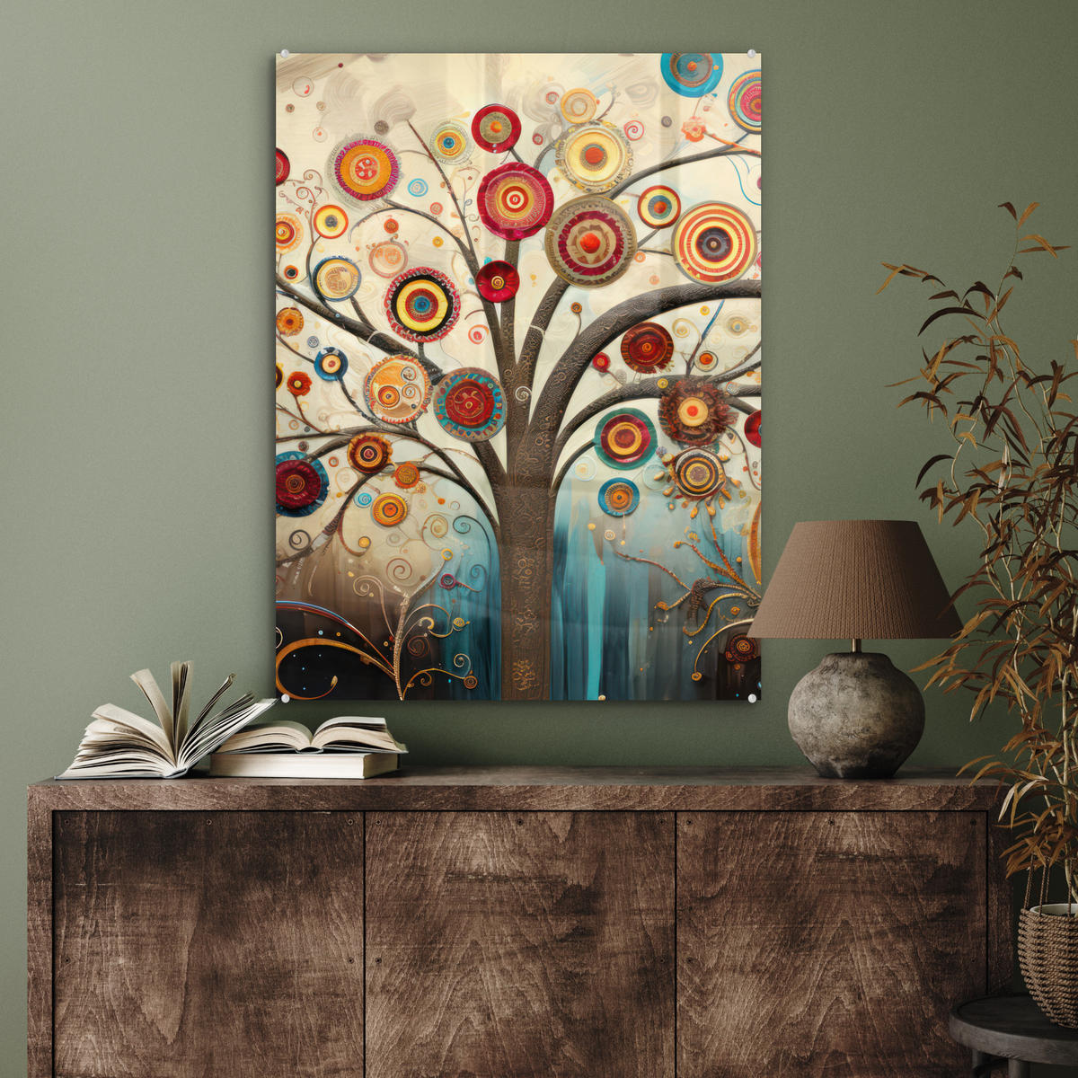 OBRAZ NA AKRYLOVOM SKLE Strom - Strom života - Farba 60x80 cm - hnedá, sklo (60/80cm) - MuchoWow
