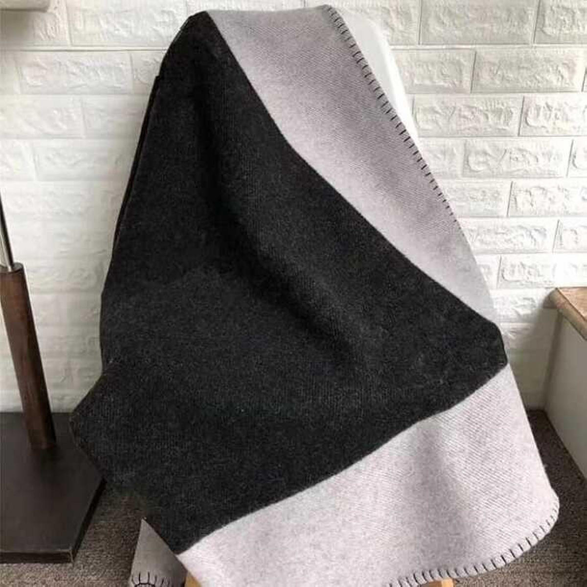 WOHNZIMMERDECKE - 130 x 180 cm - Schwarz - Schwarz, Textil (130/180cm)