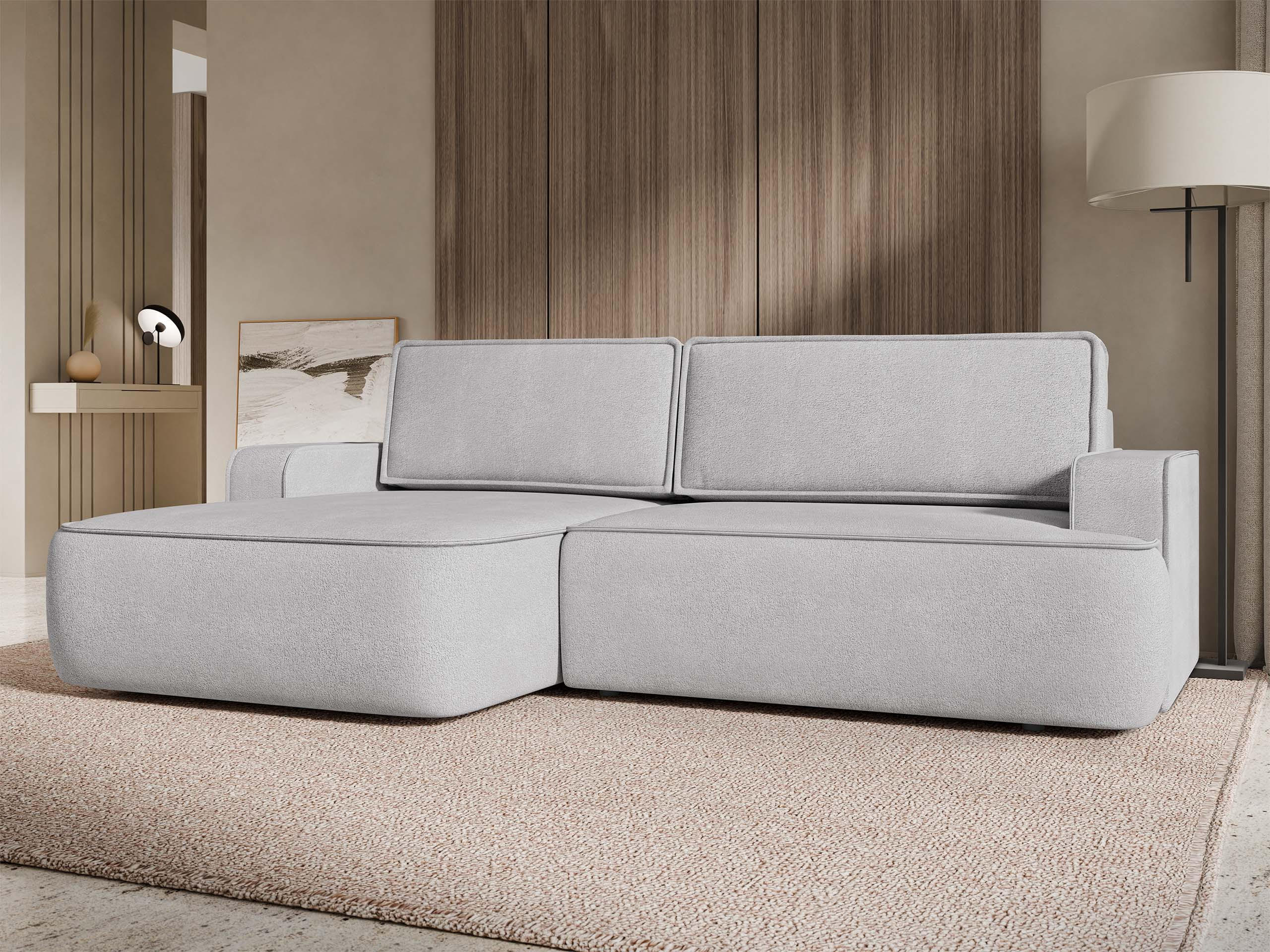 ECKSOFA Mono, Seite: Links - Hellgrau/Schwarz, Holz/Kunststoff (260/168cm) - MIRJAN24