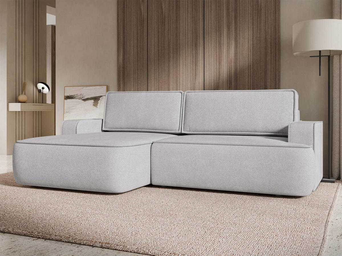 ECKSOFA Mono, Seite: Links - Hellgrau/Schwarz, Holz/Kunststoff (260/168cm) - MIRJAN24