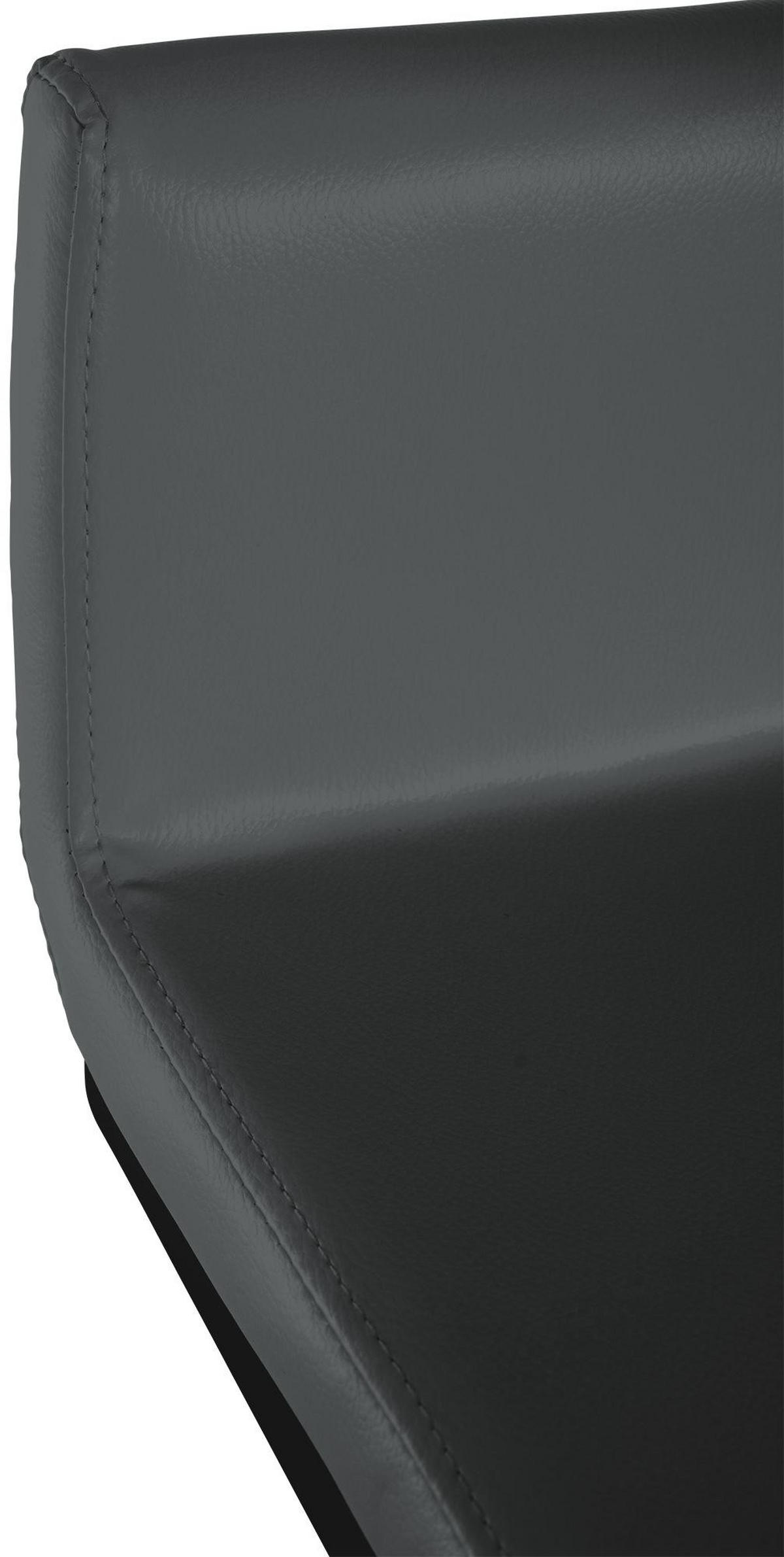 BARHOCKER Lederlook Dunkelgrau - Dunkelgrau/Schwarz, Textil/Metall (40/96/50cm) - CLP
