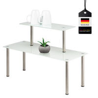 GLAS-REGAL, weiß, Edelstahl - Weiß, Glas (52/35/19cm) - bremermann