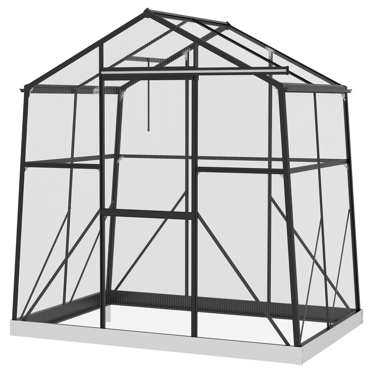 GEWÄCHSHAUS DE-05772 Wetterbeständig, 192x131x203 cm Schwarz - Schwarz, Kunststoff/Metall (131/203/192cm) - ComfortXL