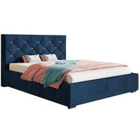 BETT Blau BEN17 Gepolstert Mit Bettkasten 120x200 cm - Dunkelblau, Textil - Sepro Meble