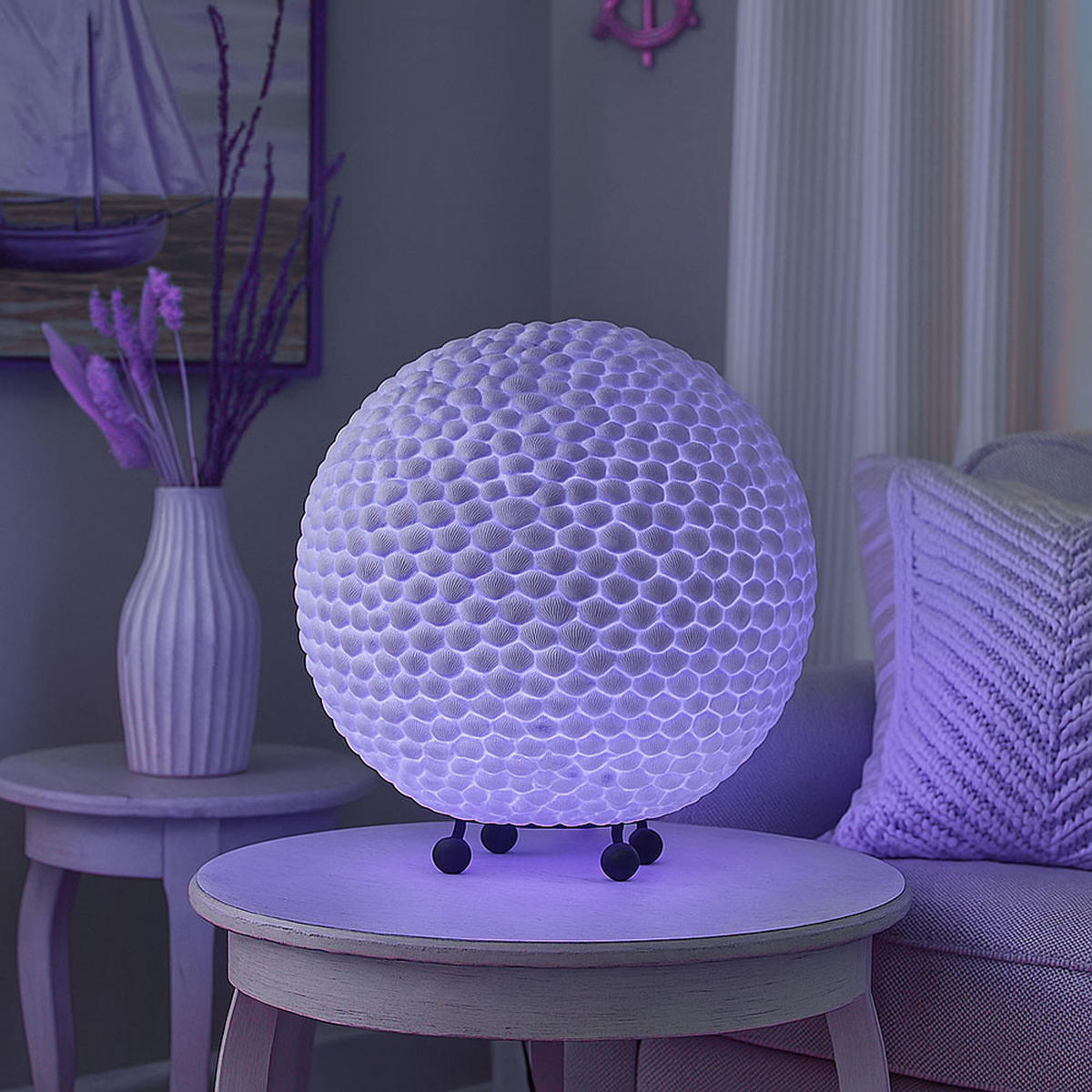 LED TISCHLEUCHTE Bali Weiß - Weiß, Metall (25/25/27cm)