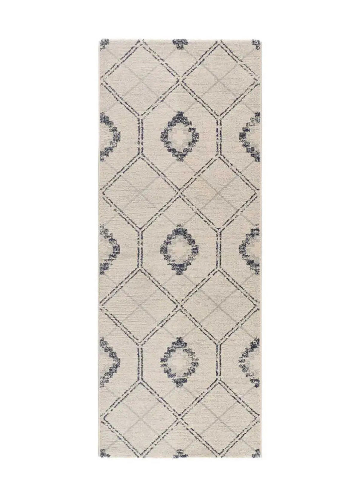 WEBTEPPICH Blau / Weiß Siroco 80/200 cm - Blau/Beige, Naturmaterialien/Textil (80/200cm) - Atticgo