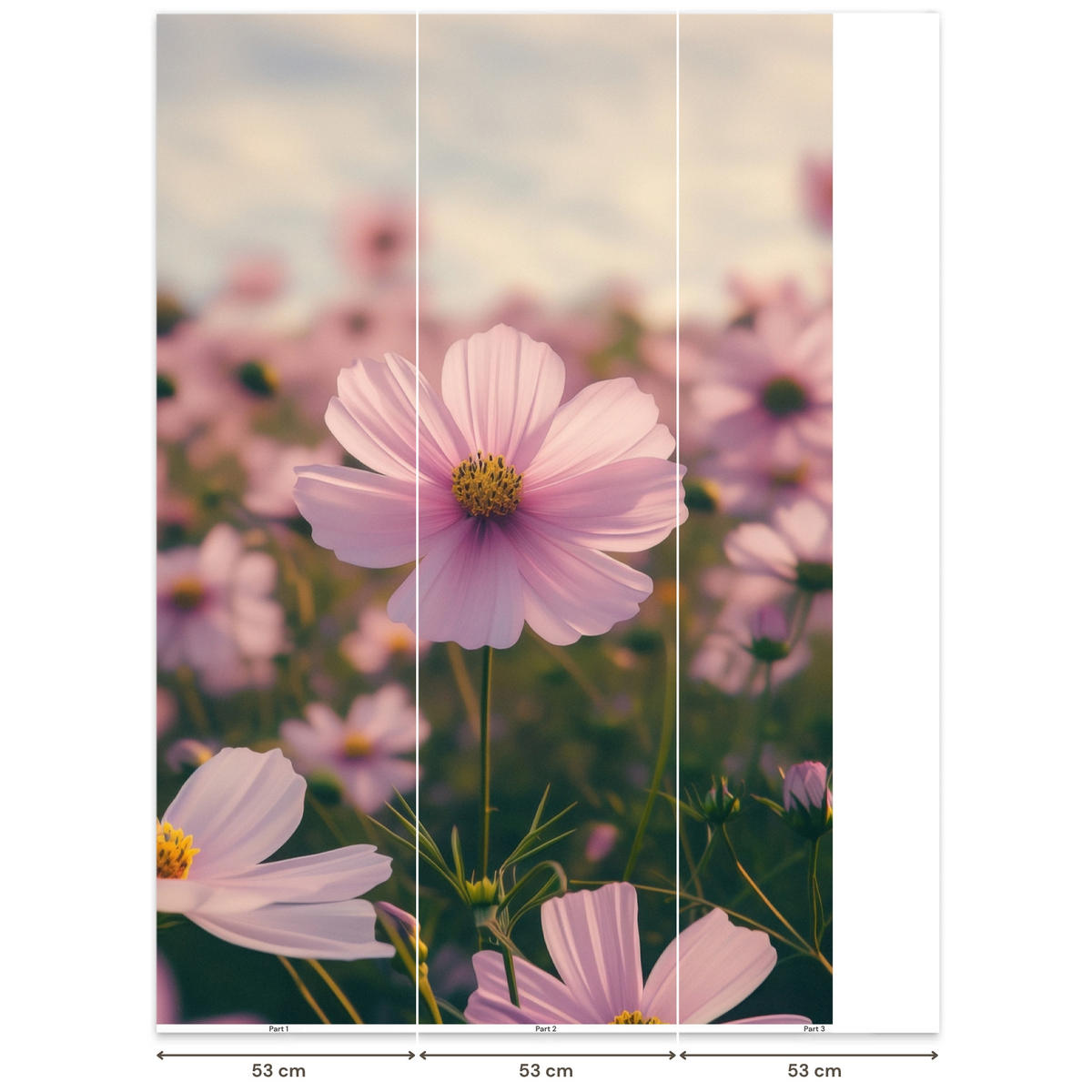 TAPETE - Blumen - Lila - Unscharf - 140x220 cm - Rosa, Papier (140/220cm) - OnlyWow