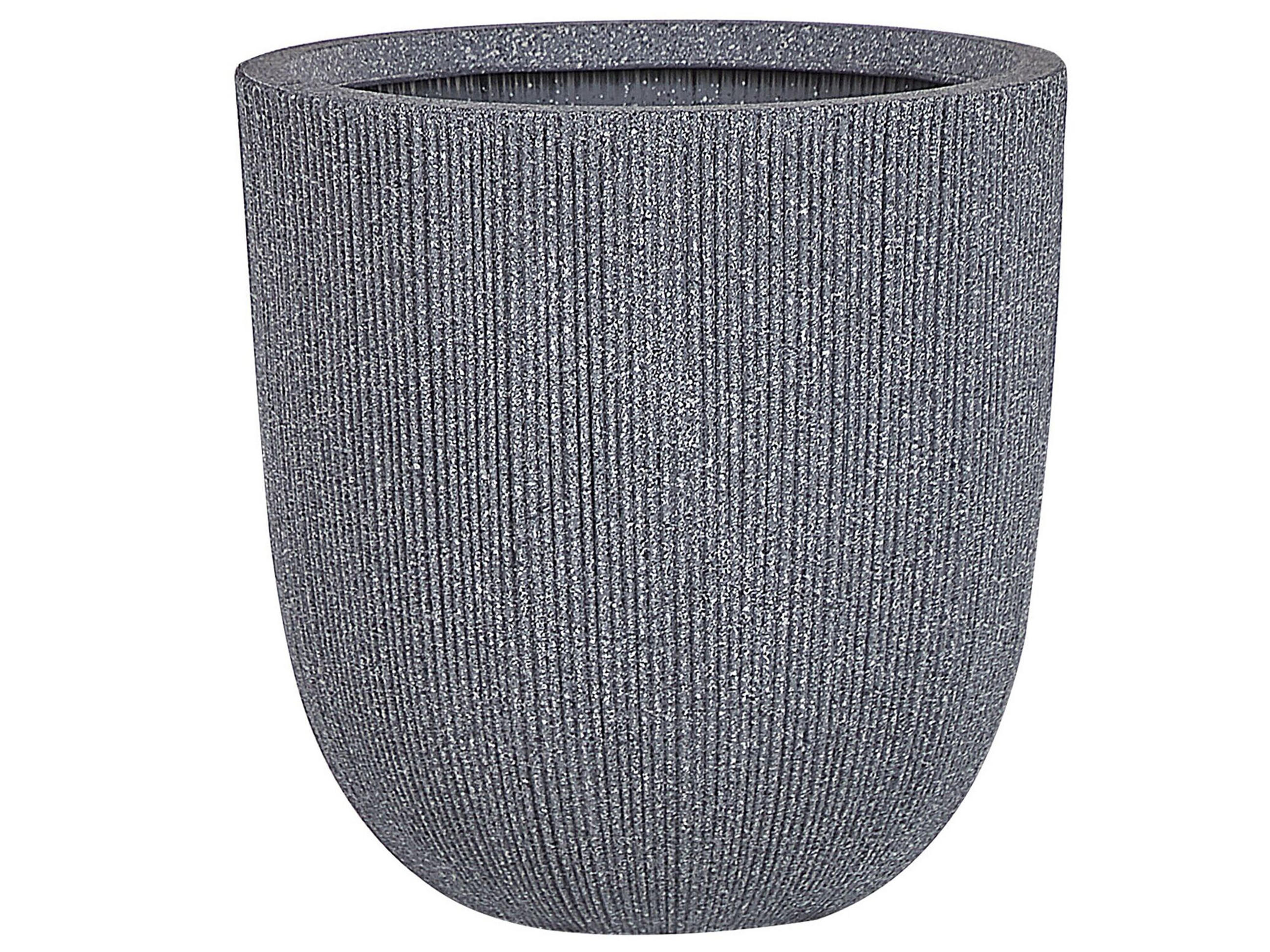 BLUMENTOPF grau rund 44/44/48 cm Chios - Grau, Naturmaterialien (48cm) - Beliani