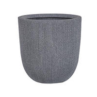 BLUMENTOPF grau rund 44/44/48 cm Chios - Grau, Naturmaterialen (48cm) - Beliani