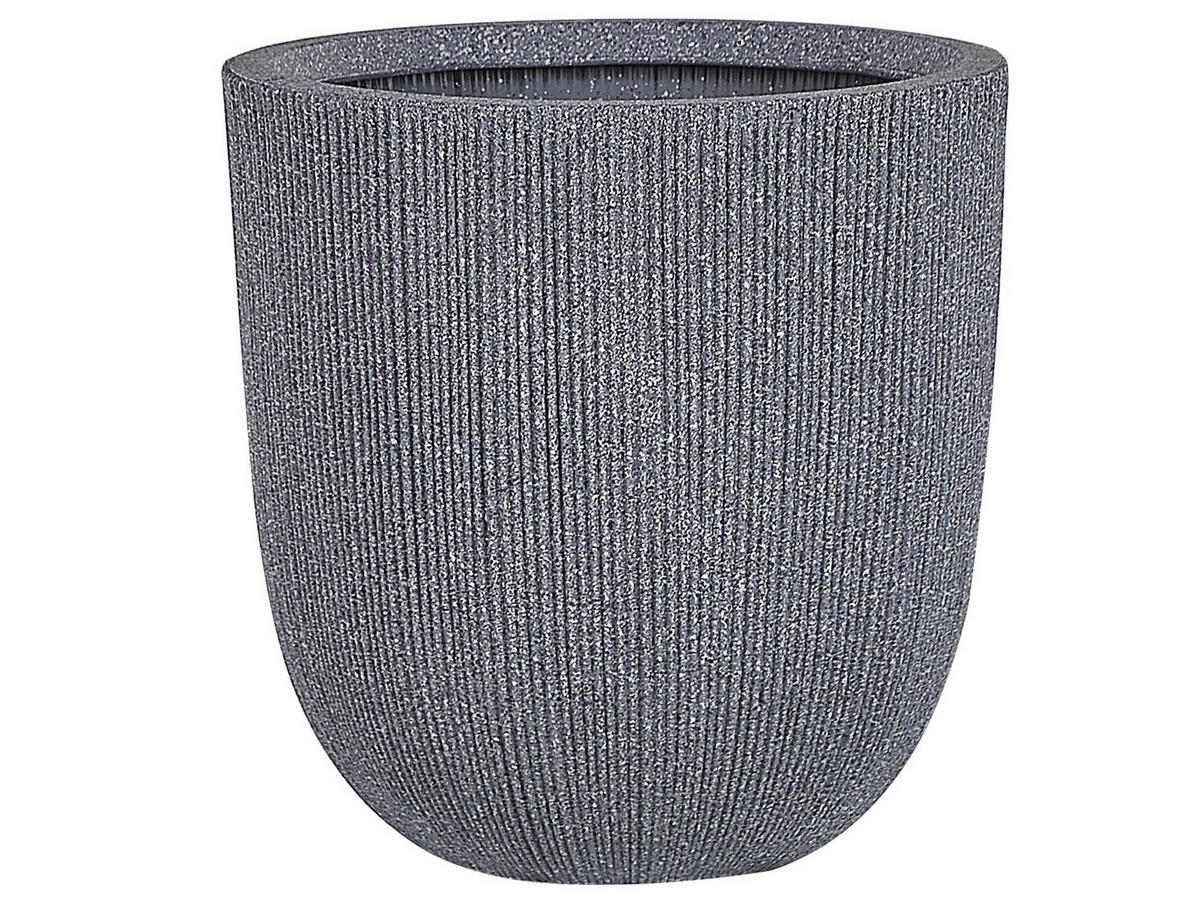 BLUMENTOPF grau rund 44/44/48 cm Chios - Grau, Naturmaterialen (48cm) - Beliani