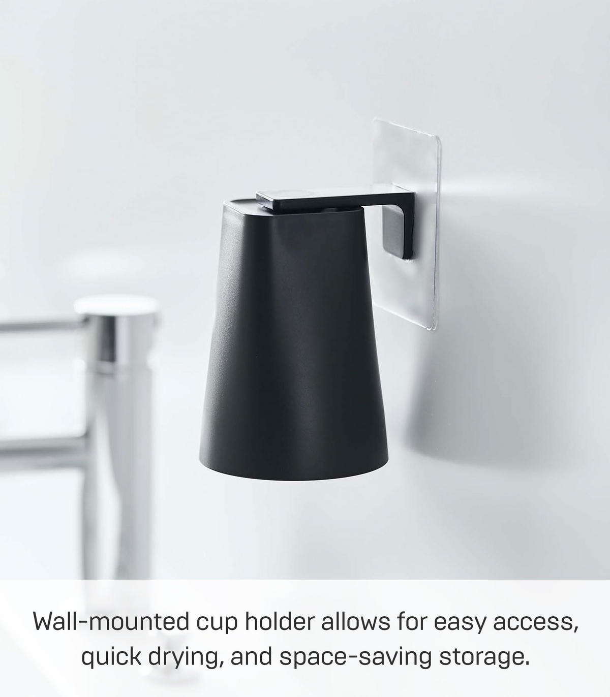 BECHERHALTER Film Hook 5488 schwarz 200 ml - Schwarz, Kunststoff (7/9.5/7cm) - Yamazaki