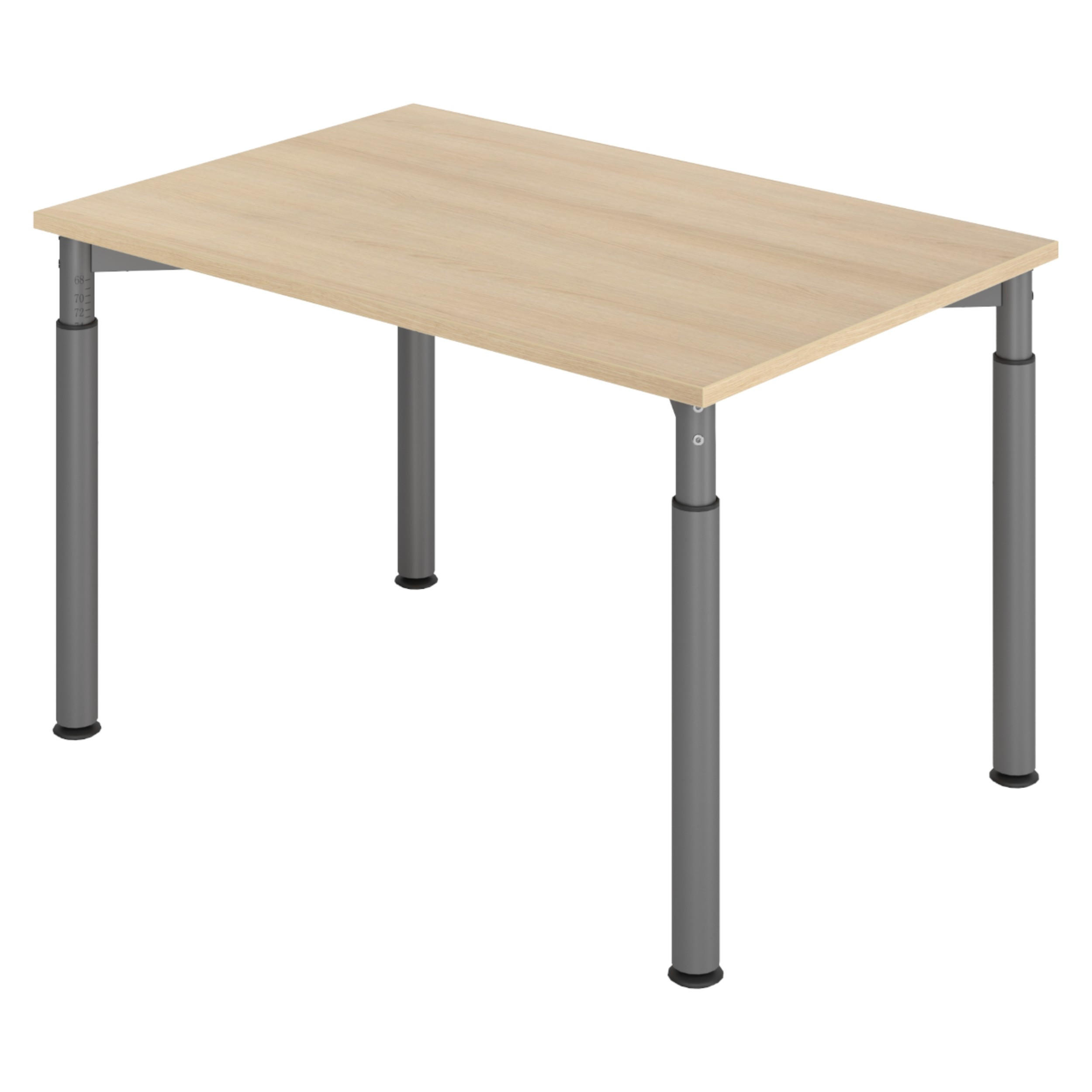 SCHREIBTISCH Serie-Y 80/120/74 cm in Eichefarben/Graphitfarben - Eichefarben/Graphitfarben, Holzwerkstoff (80/120/74cm) - bümö