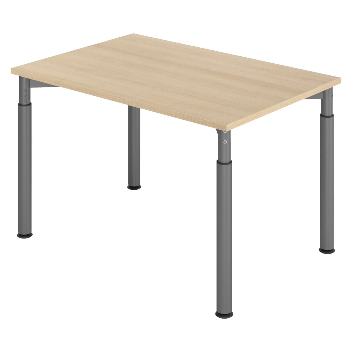 SCHREIBTISCH Serie-Y 80/120/74 cm in Eichefarben/Graphitfarben - Eichefarben/Graphitfarben, Holzwerkstoff (80/120/74cm) - bümö