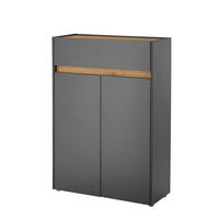 SCHUHSCHRANK City - Anthrazit / Wotan Eiche - Anthrazit, Holzwerkstoff (85/122/35cm) - Möbel Stellbrink