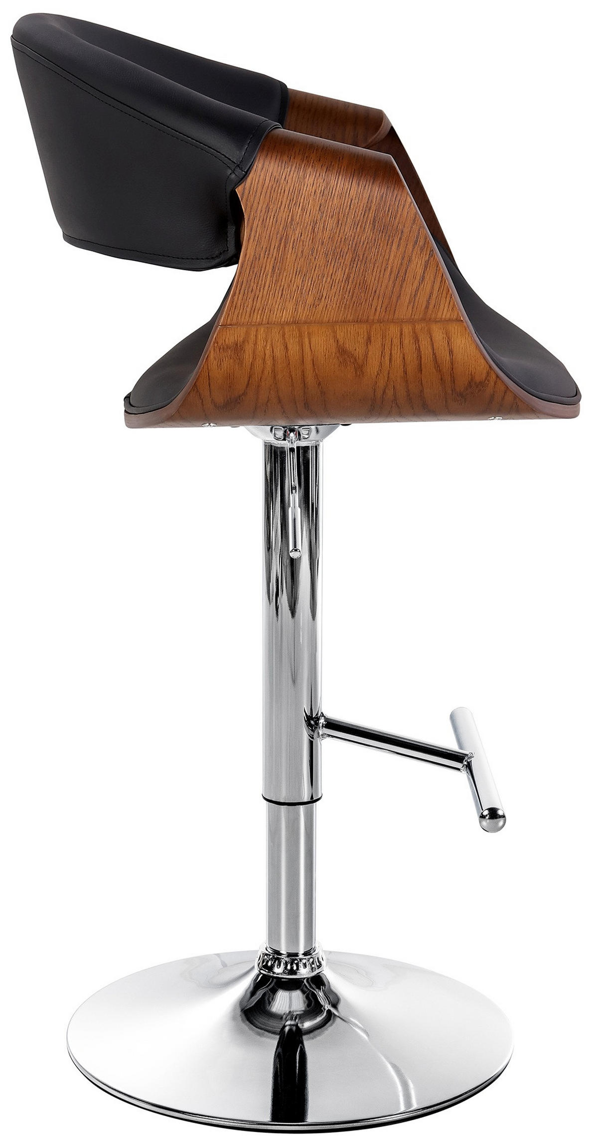 BARHOCKER Lederlook Schwarz - Schwarz, Textil/Metall (60/95/52cm) - CLP