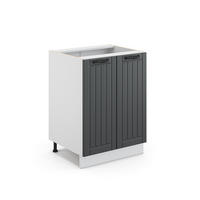 KÜCHENUNTERSCHRANK Fame-Line Anthrazit Landhaus 60 cm ohne AP - Anthrazit/Weiß, Holzwerkstoff (60/82/51.6cm) - Vicco