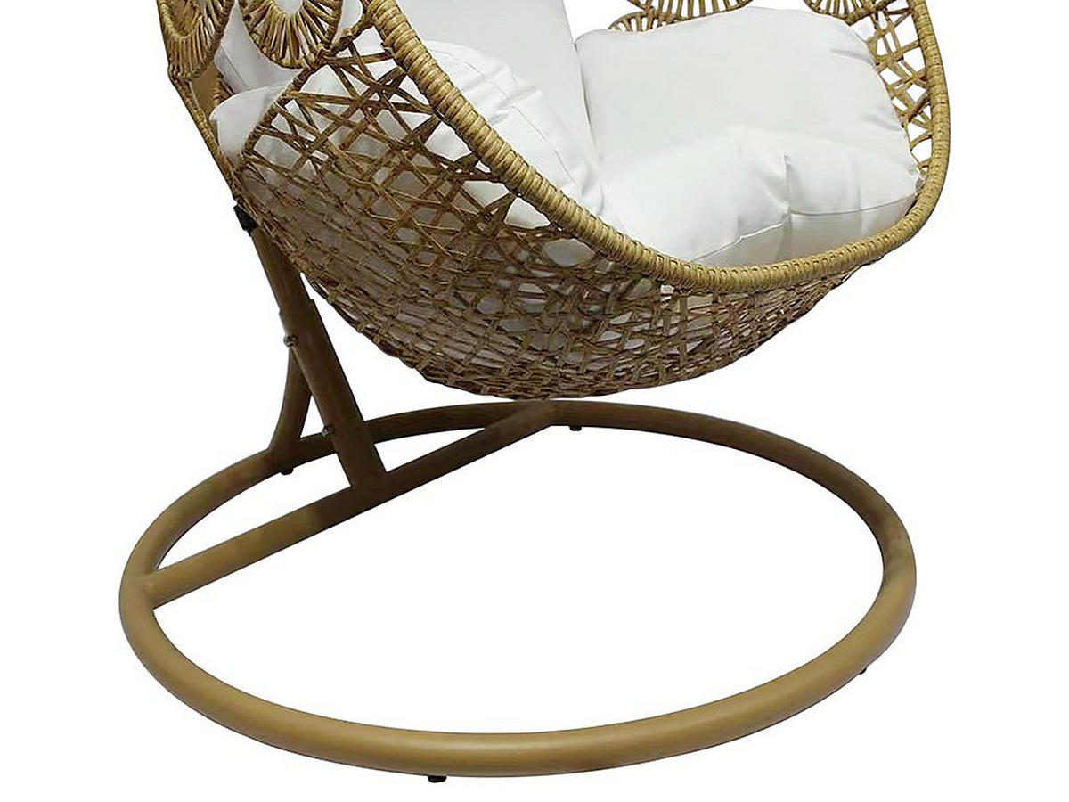 HÄNGESESSEL - 1 -Sitzer - Stahl - beige, naturfarben hell - MAKAHA - Beige, Metall (102/197/102cm) - Vente-Unique