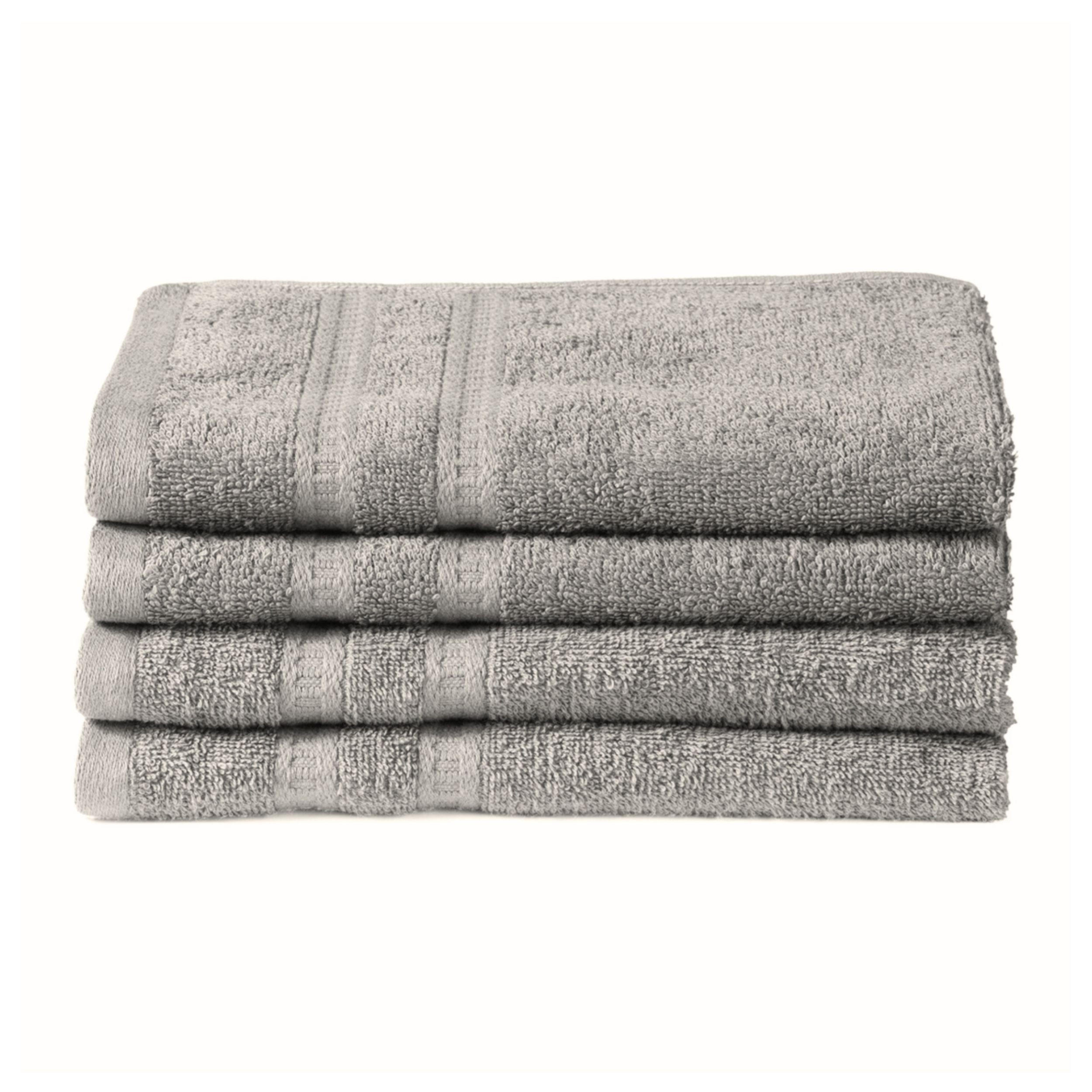 GÄSTETUCHSET Miro - 4-teilig - 30 x 50 cm - Silber - Grau, Textil (30/50cm) - SCHIESSER
