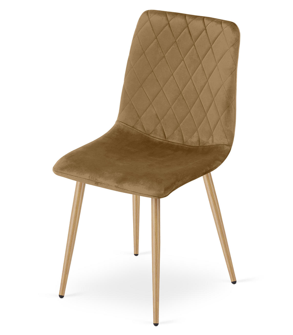 ESSZIMMERSTUHL 2-er Set TURIN brauner Sitz, Beine in Holzfarbe - Eichefarben/Braun, Textil (44.5/88.5/53cm) - Valora