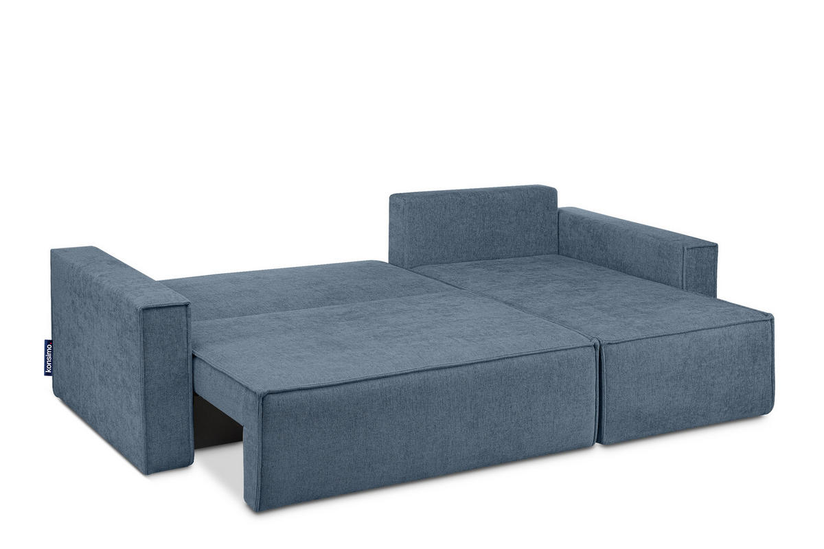 UNIVERSAL-ECKSOFA NAPI II mit Schlaffunktion, hellblau - Hellblau, Textil (246/148cm) - KONSIMO®