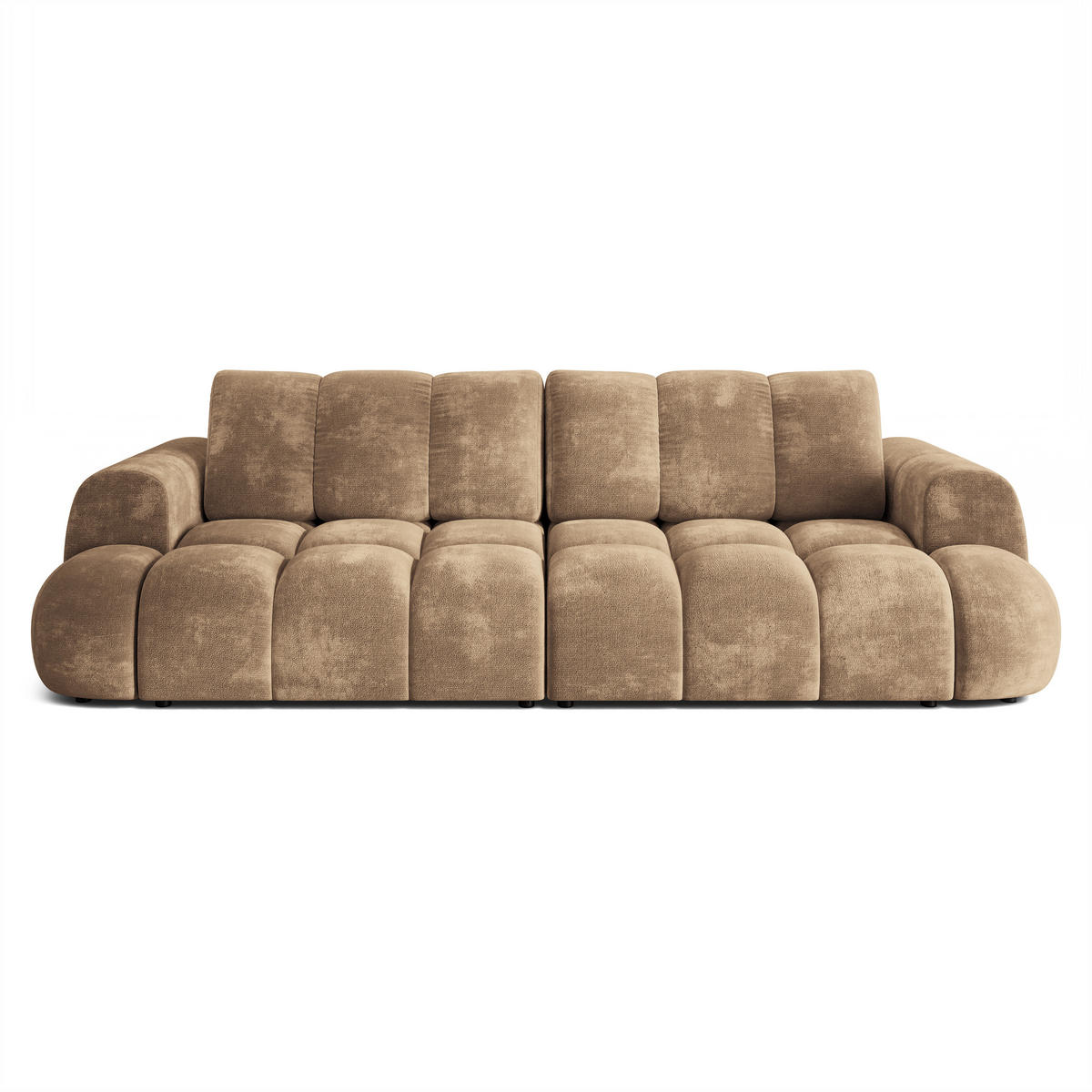 BETTSOFA DAFNE Beige Chenille-Stoff mit Schlaffunktion - Beige, Textil (300/88/113cm) - MASSENO