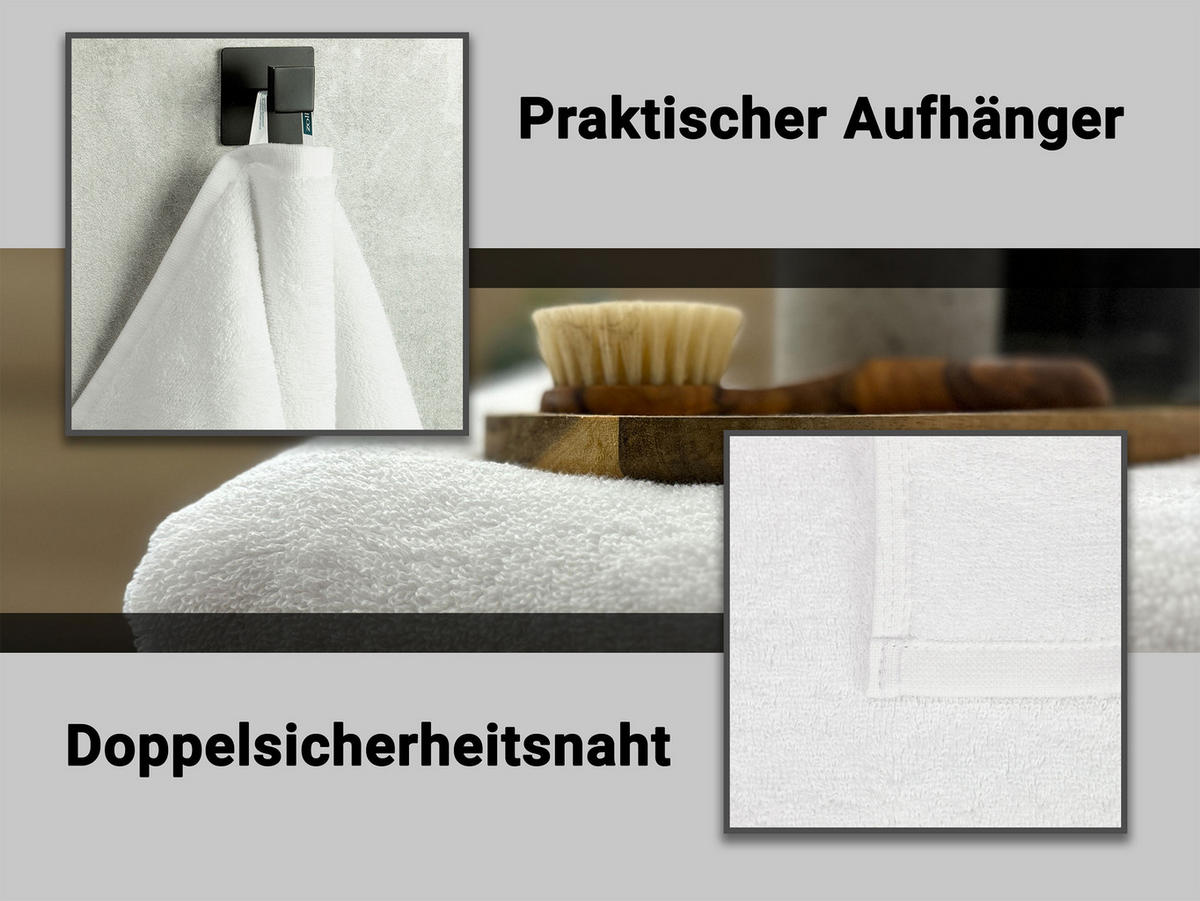HANDTÜCHER, 10er-Set, 50x100 cm, 100% Baumwolle, Weiß - Weiß, Textil (50/100cm) - Zollner