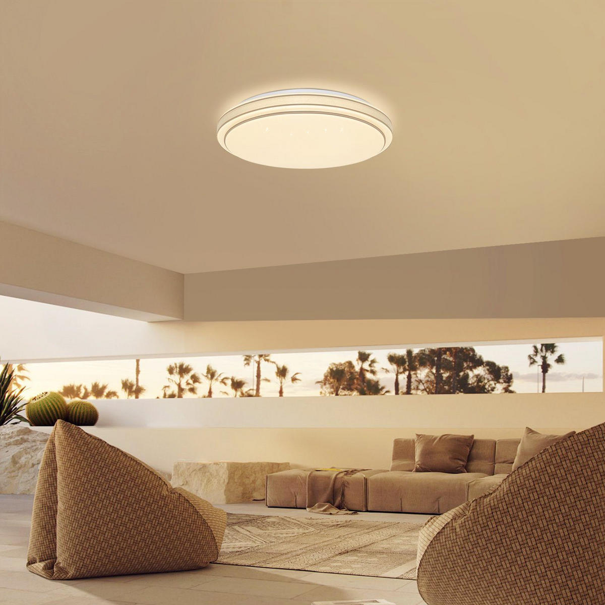 LED-DECKENLEUCHTE Zwillingsring 27/27/6 cm - Silberfarben, Kunststoff (27/27/6cm) - Nettlife