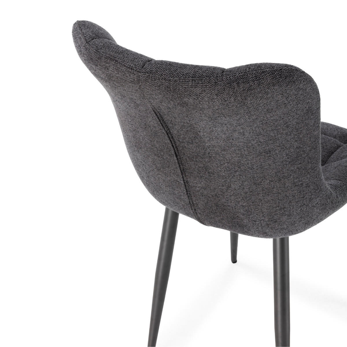 STÜHLE 4er-Set aus gesteppstem Stoff mit Metallfüßen 62/49,5/48 cm - Dunkelgrau, Textil (62/49.5/77.5cm) - Calicosy