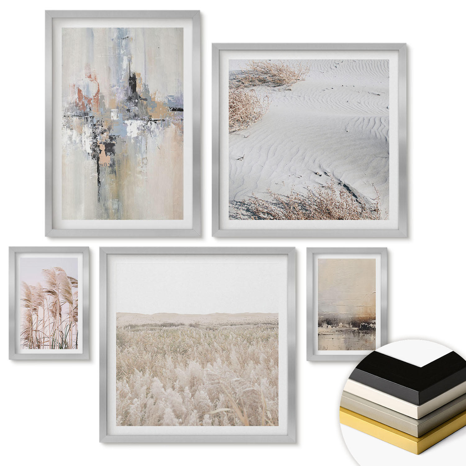 ArtPrintCave Wandbilder Silber 40x60 cm