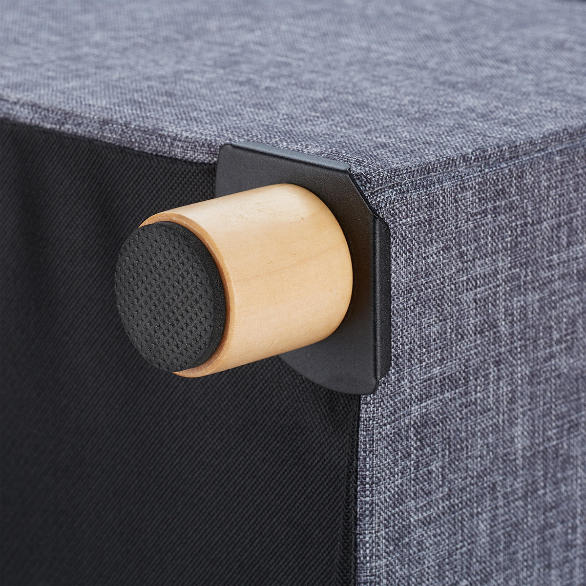 SITZHOCKER - Grau, Holzwerkstoff/Textil (38/40/38cm) - Relaxdays