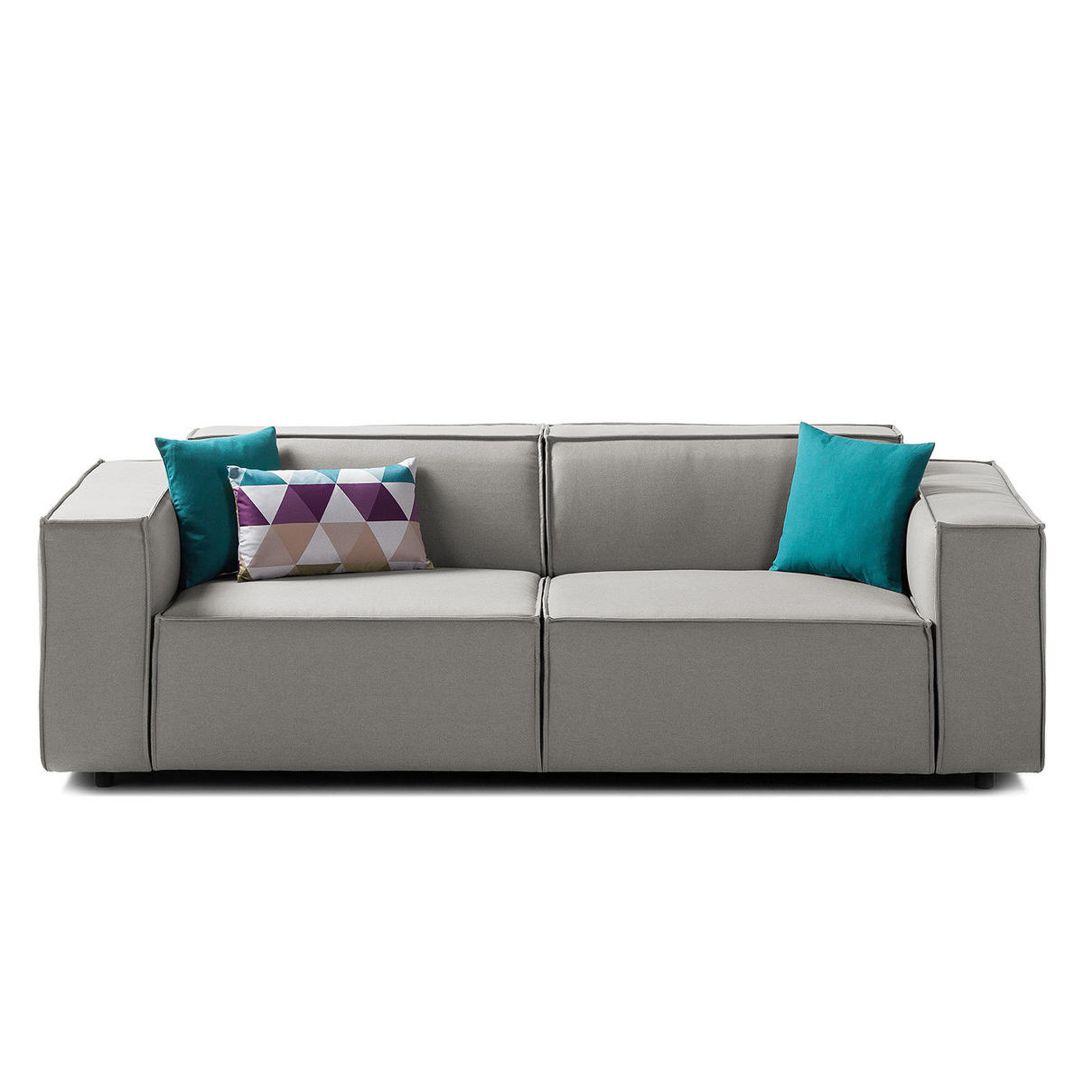 2,5-SITZER SOFA - Graubraun, Textil (223/70/96cm) - home24