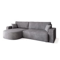 ECKSOFA Bisk mit Schlaffunktion Hellgrau Cordstoff - Hellgrau, Textil (275/170cm) - Bromarkt