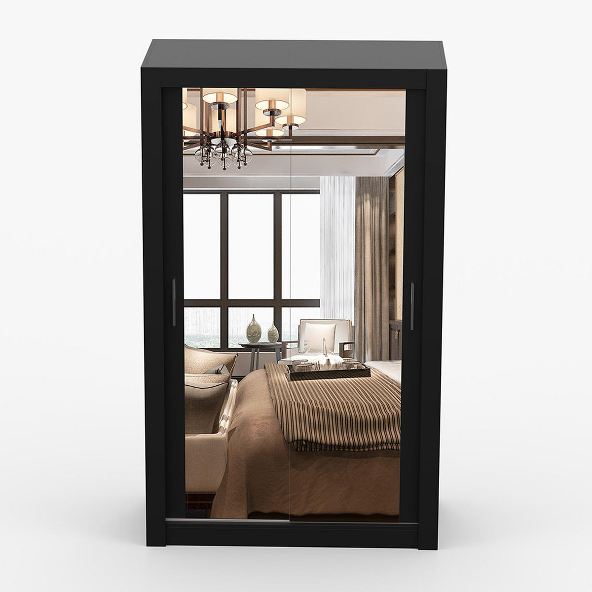 SKŘÍŇ s otočnými dveřmi Milan 120 cm 120/215/64 cm, 2dveřová, černý - černá, kompozitní dřevo (120/215/64cm) - imoebel24