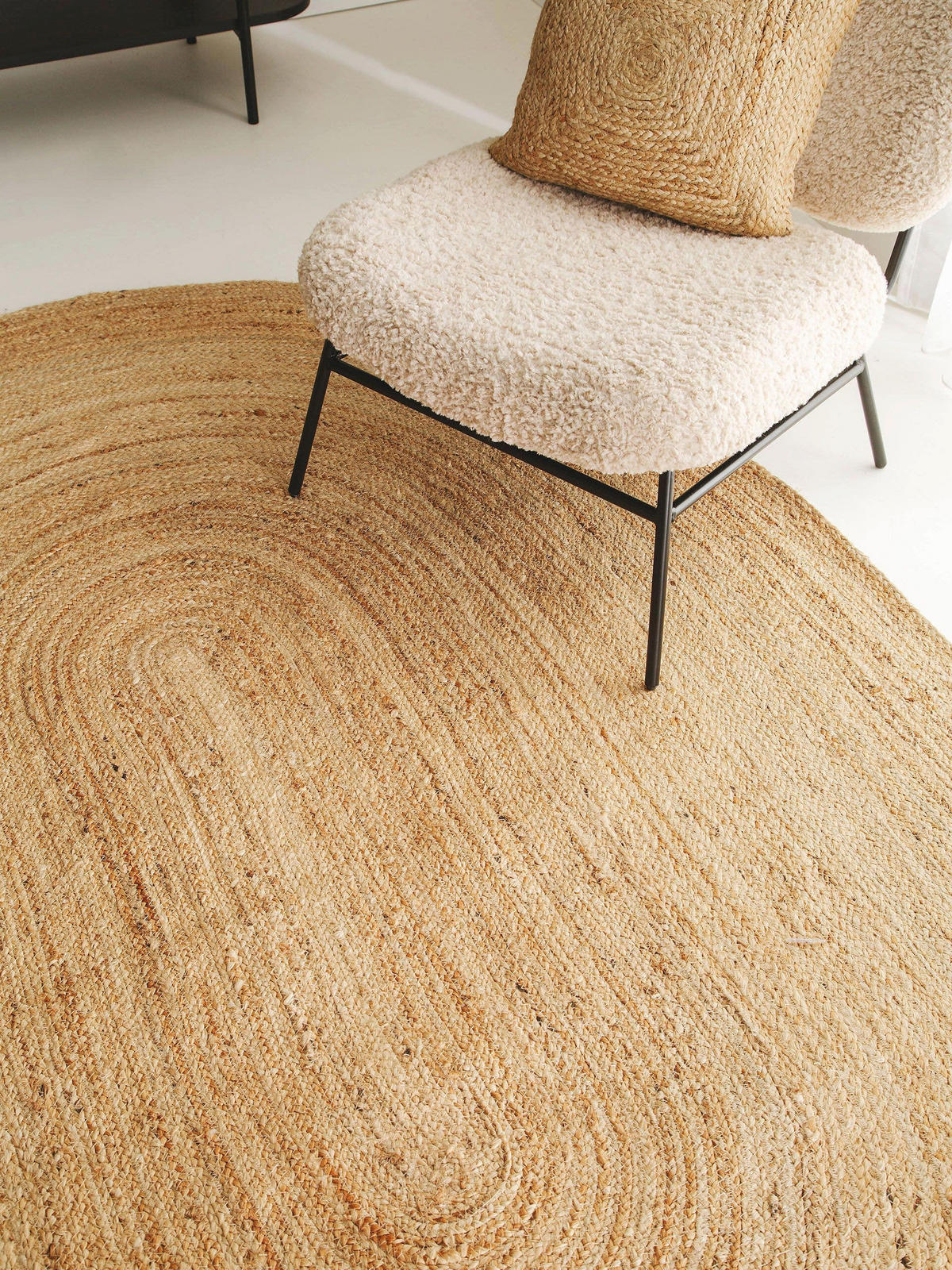 JUTETEPPICH oval Jutta Hellbraun 160x230 cm - Hellbraun, Textil (160/230cm) - benuta Pure